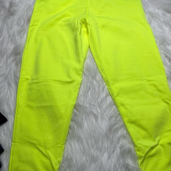 IDEOLOGY girls neon yellow sweatpants with pink string tie. NWT - Picture 5 of 6